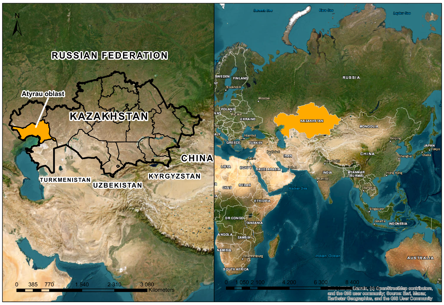 Атырау облысында қашықтықтан зондтау негізінде жайылымдардың деградациясын бағалау, Қазақстан
